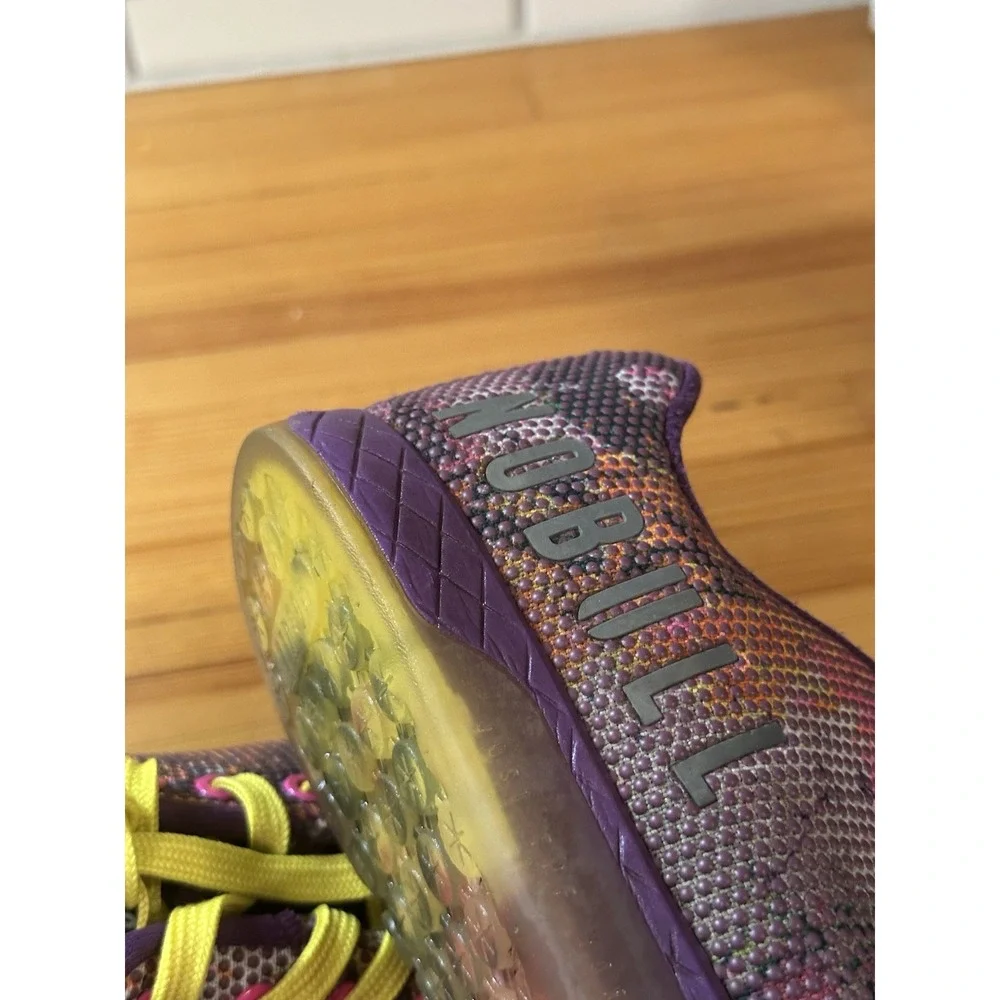 NOBULL Low Top Athletic Training Sneakers Lace Up Purple Multicolor Yellow